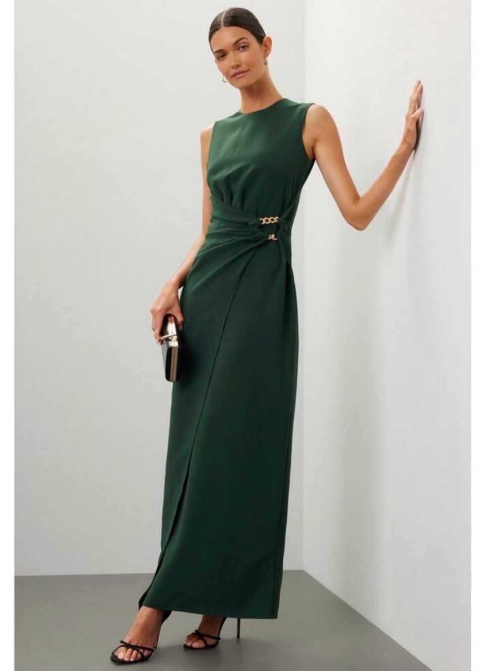 Shoshanna Dani Chain Link Detail Maxi Dress
